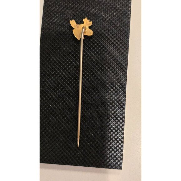 Vintage Gold-Tone Stick Pin Moose head with a Rhinestone Eye - Picture 7 of 7